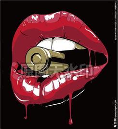 插画欧美嘴唇图片女生,嘴唇勾勒下的时尚女生形象